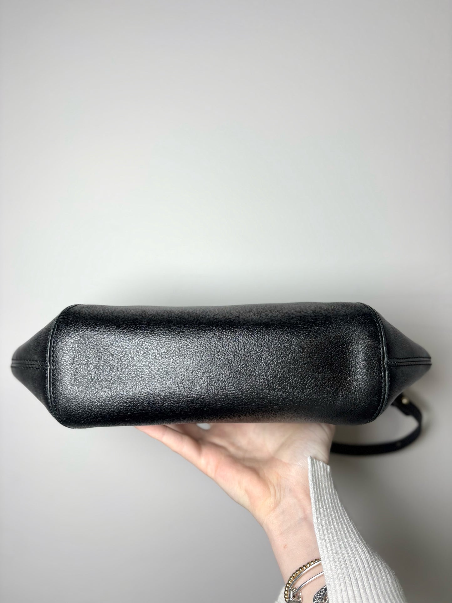 Vintage Delvaux Black Leather Handbag