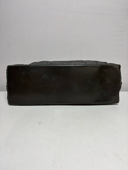 Women's Prada Tessuto Spazzolato Gray Nylon Leather Vintage Y2K Rare Pre-Owned Small Purse