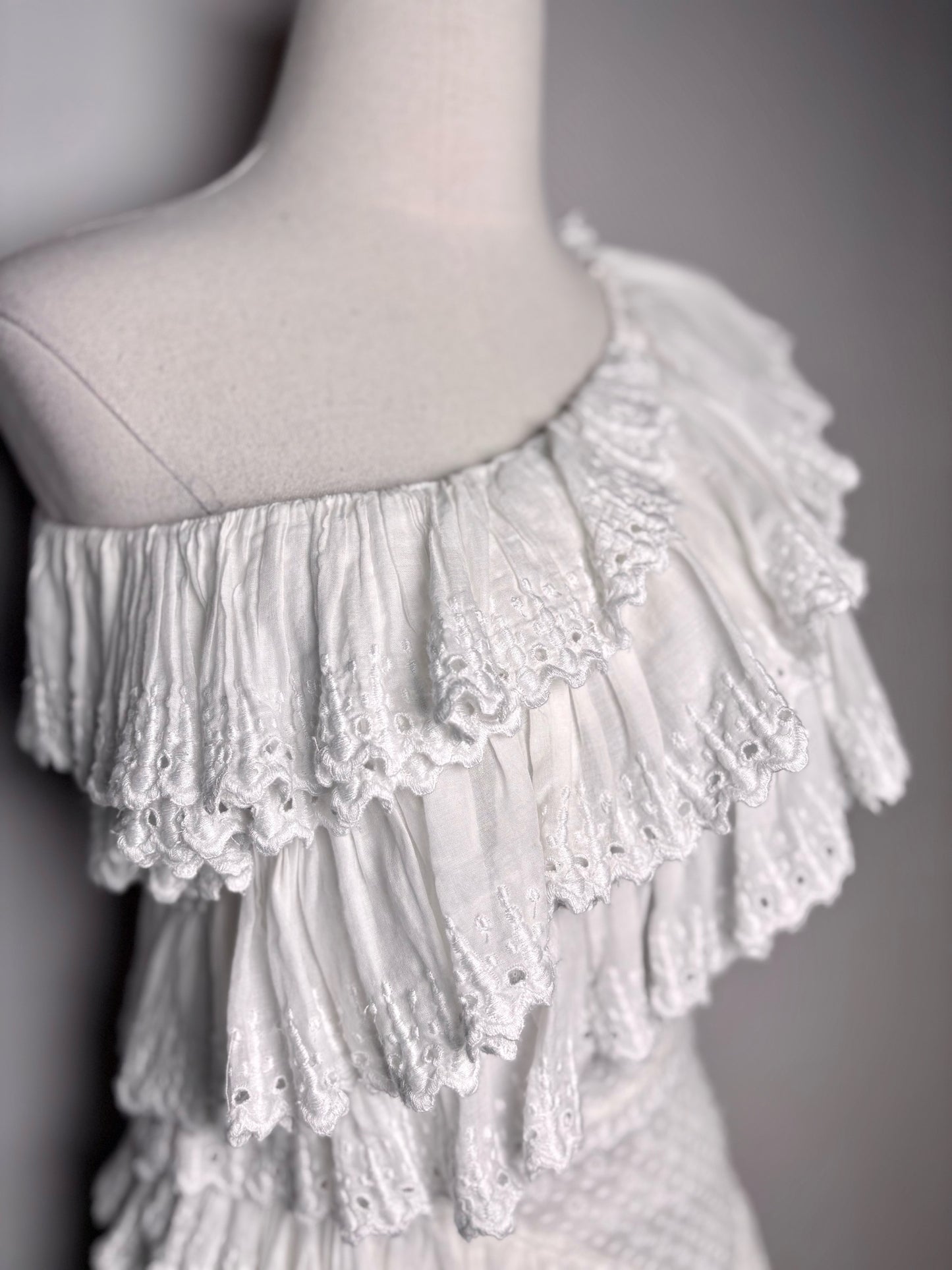 Women Size 36 (2) Isabel Marant White Eyelet Lace Mini Dress