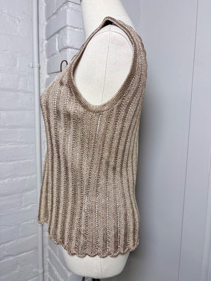 Women Size One Size St. John Beige Knitted Tank Top