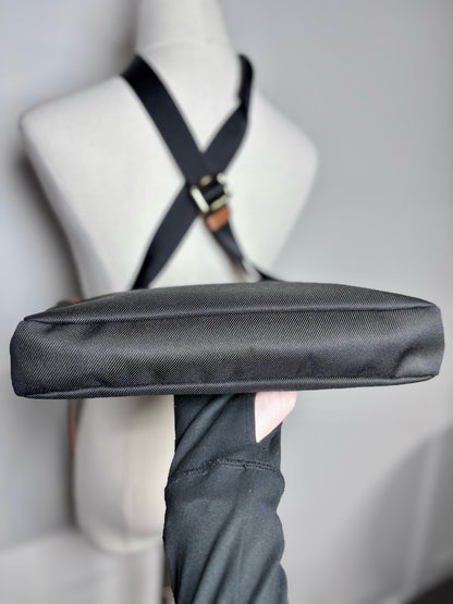 Coach Sawyer Canvas, Leather Trim Pre-owned Black, brown Crossbody Purse