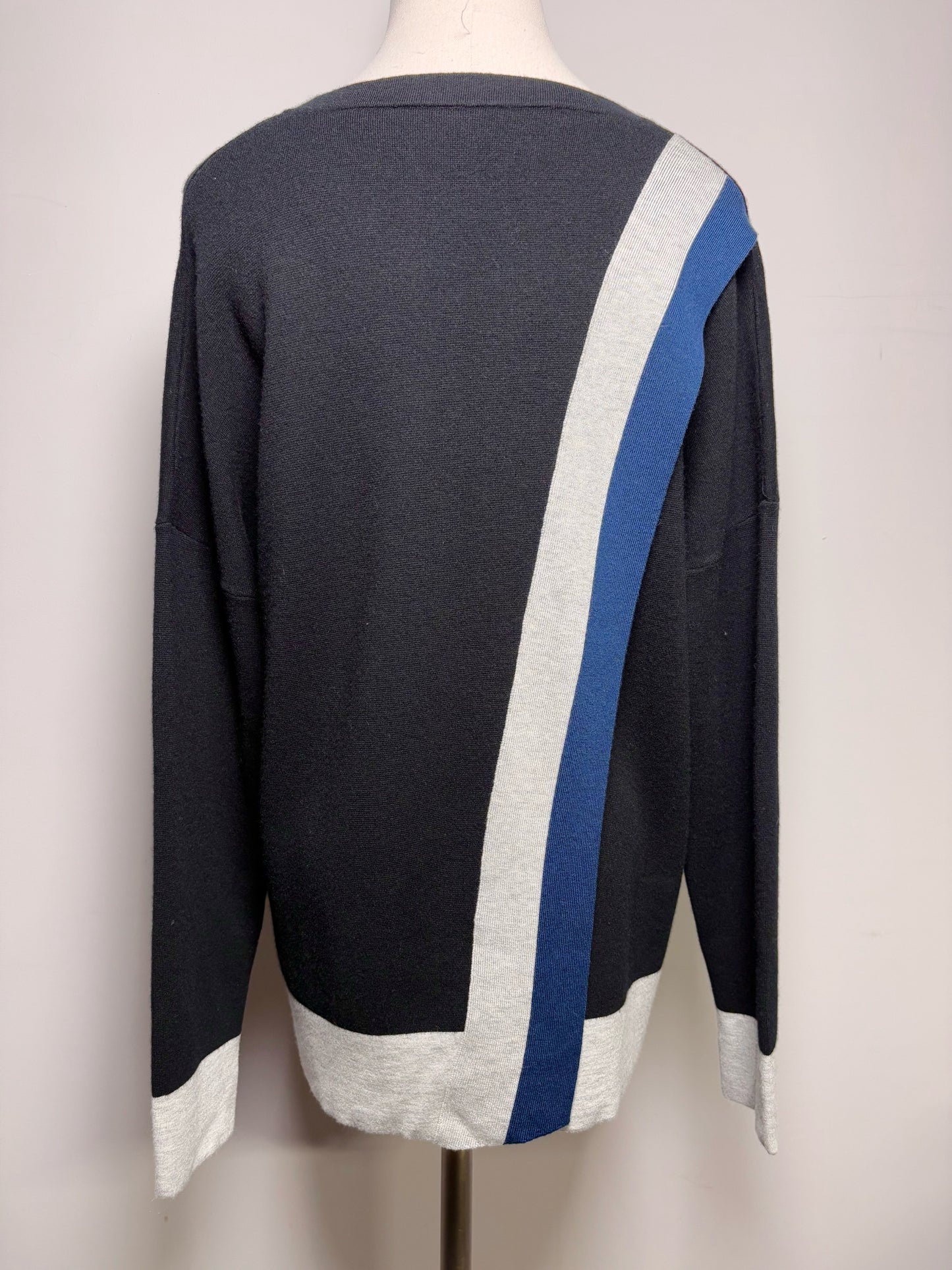 Women Size L Kokun Black, gray Cashmere Sweater