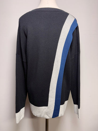 Women Size L Kokun Black, gray Cashmere Sweater