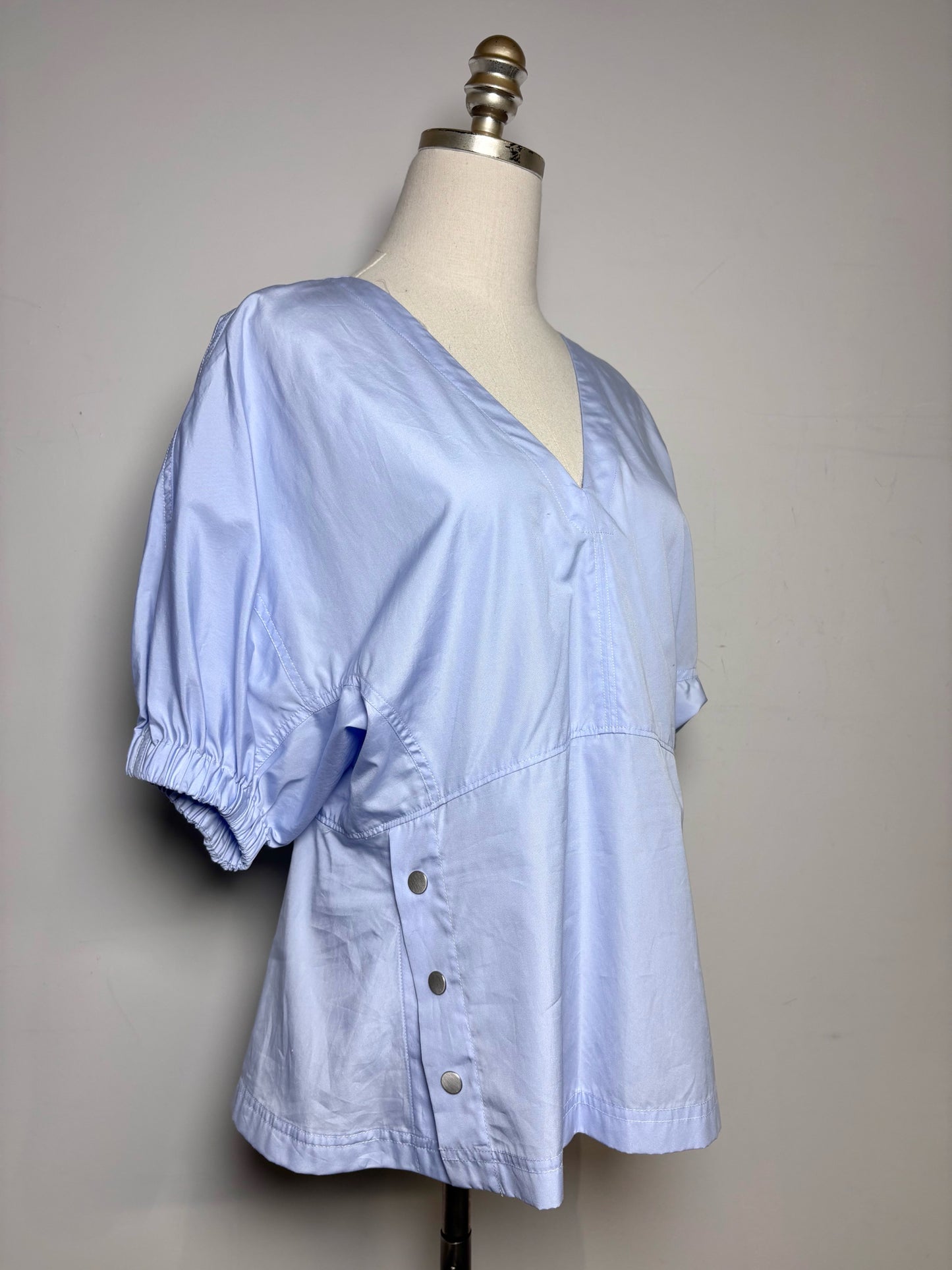 Women Size 8 3.1 Phillip Lim Light Blue Solid 100% Cotton Women's Top