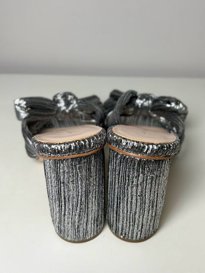 W Shoe Size 8.5 Loeffler Randall Silver Italian Lame Heels