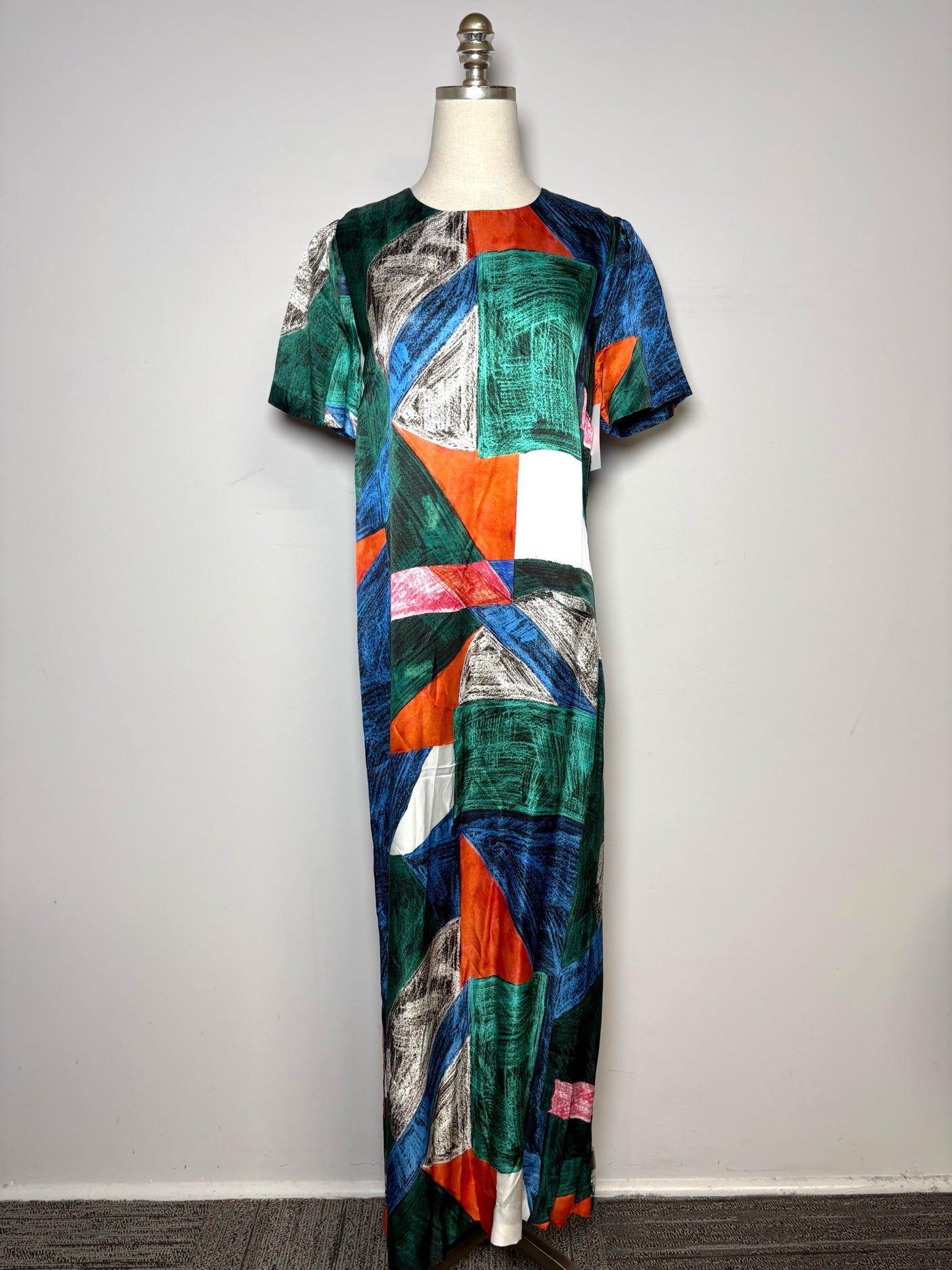 Women Size 8 Hunter Bell Valerie Mosaic Silk Blend Pre-owned NWT Midi Dress