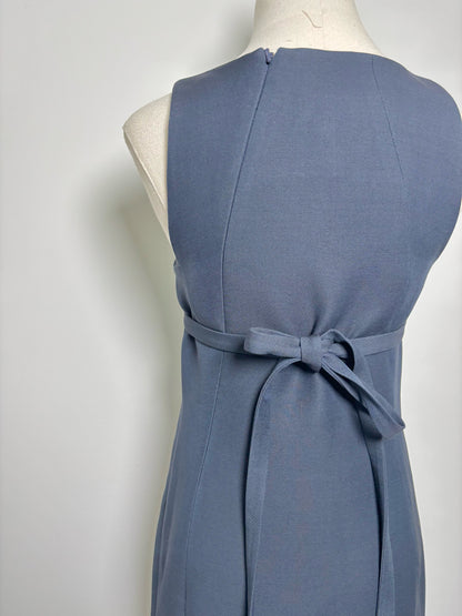 Women Size 6 Ralph Rucci Navy Solid Wool, Silk Fit & Flare Dress