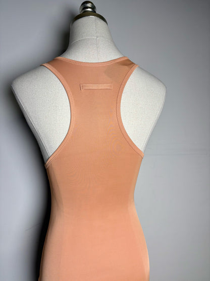 Size 6 Jean Paul Gaultier Salmon Slinky Bodycon Vintage Midi Pre-owned Dress