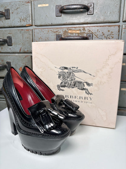 W Shoe Size 39 (8.5 US) Burberry Black Leather Prorsum Platform Loafer