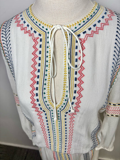 Women Size 6 Alice + Olivia White Embroidered Detail Viscose Dress