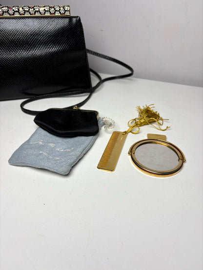 Judith Leiber Evening Crystal Embellishments Vintage Leather Pre-owned Bag