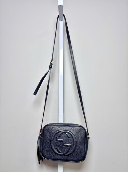 Gucci Solid Leather Black Cowhide Soho Disco Purse