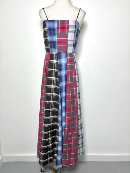 Women Size 4 Autumn Adeigbo Red, blue, pink, black, brown Plaid Cotton Dress