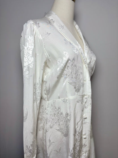 Women Size S Caroline Constas White Solid Viscose Dress