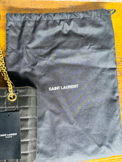 Saint Laurent Quilted Leather Black Lambskin Carr Shopping Bag
