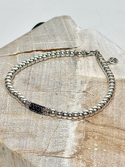 John Hardy Sterling Silver Small Beads 7" Vintage Bracelet