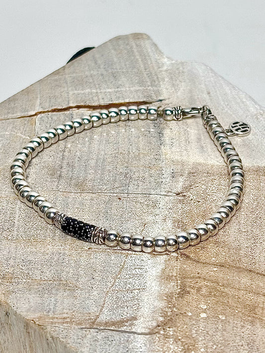 John Hardy Sterling Silver Small Beads 7" Vintage Bracelet