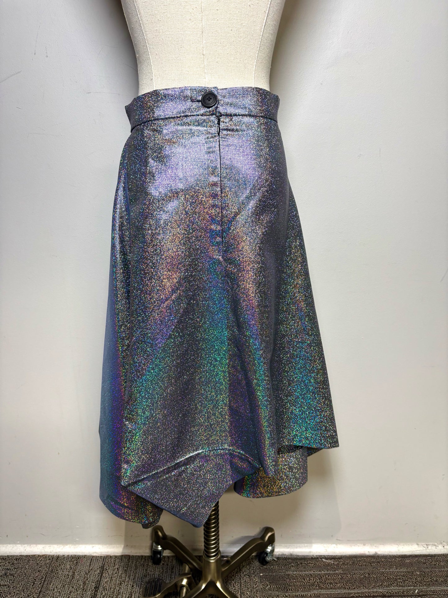 Women Size 42 Vivienne Westwood Anglomania Silver Iridescent Pre-Owned Midi Skirt