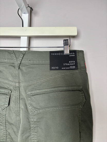 Women Size 30 (10/L) Veronica Beard Olive Green Solid NWT Pants