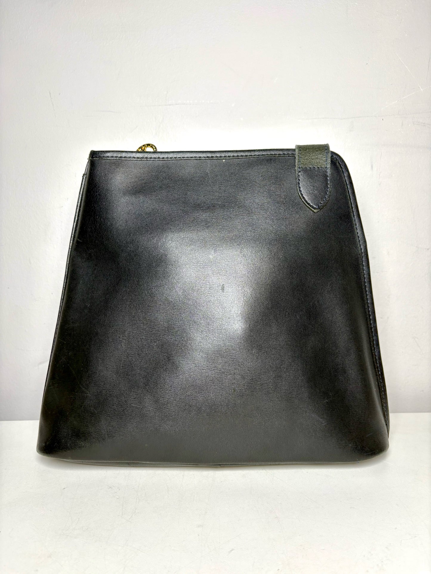 Longchamp Solid Vintage Leather Pre-owned Deep Navy Medium Purse