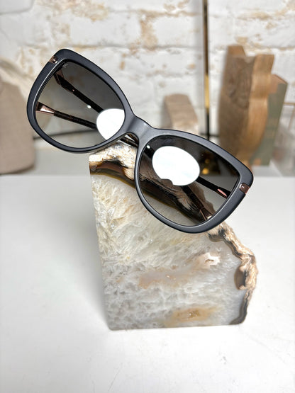Louis Vuitton NWT Black Charlotte Leather-wrapped Monogram Fold Sunglasses