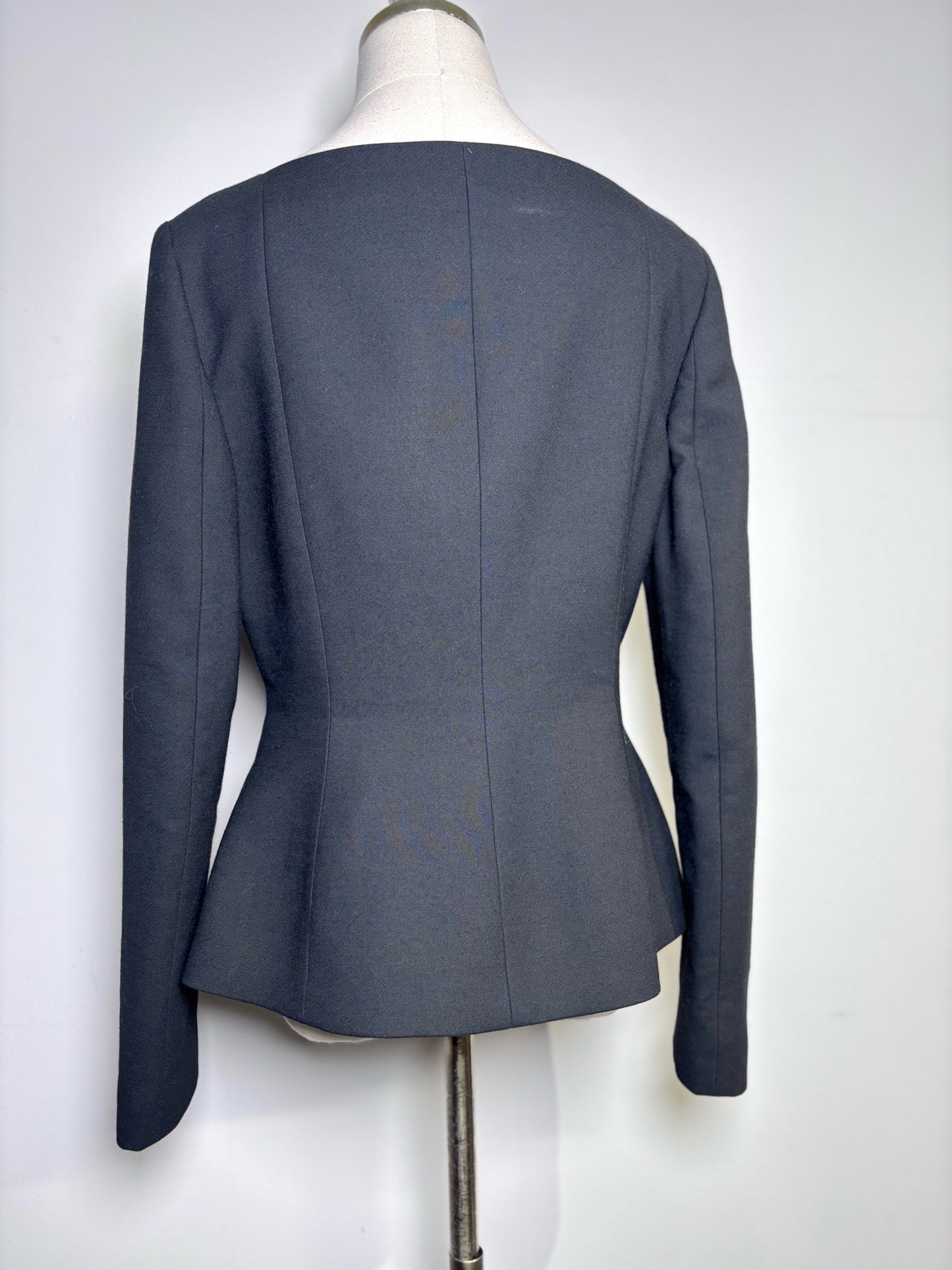 Women Size 8 Ralph Lauren Purple Label Black Solid Pre-owned Wool Suit
