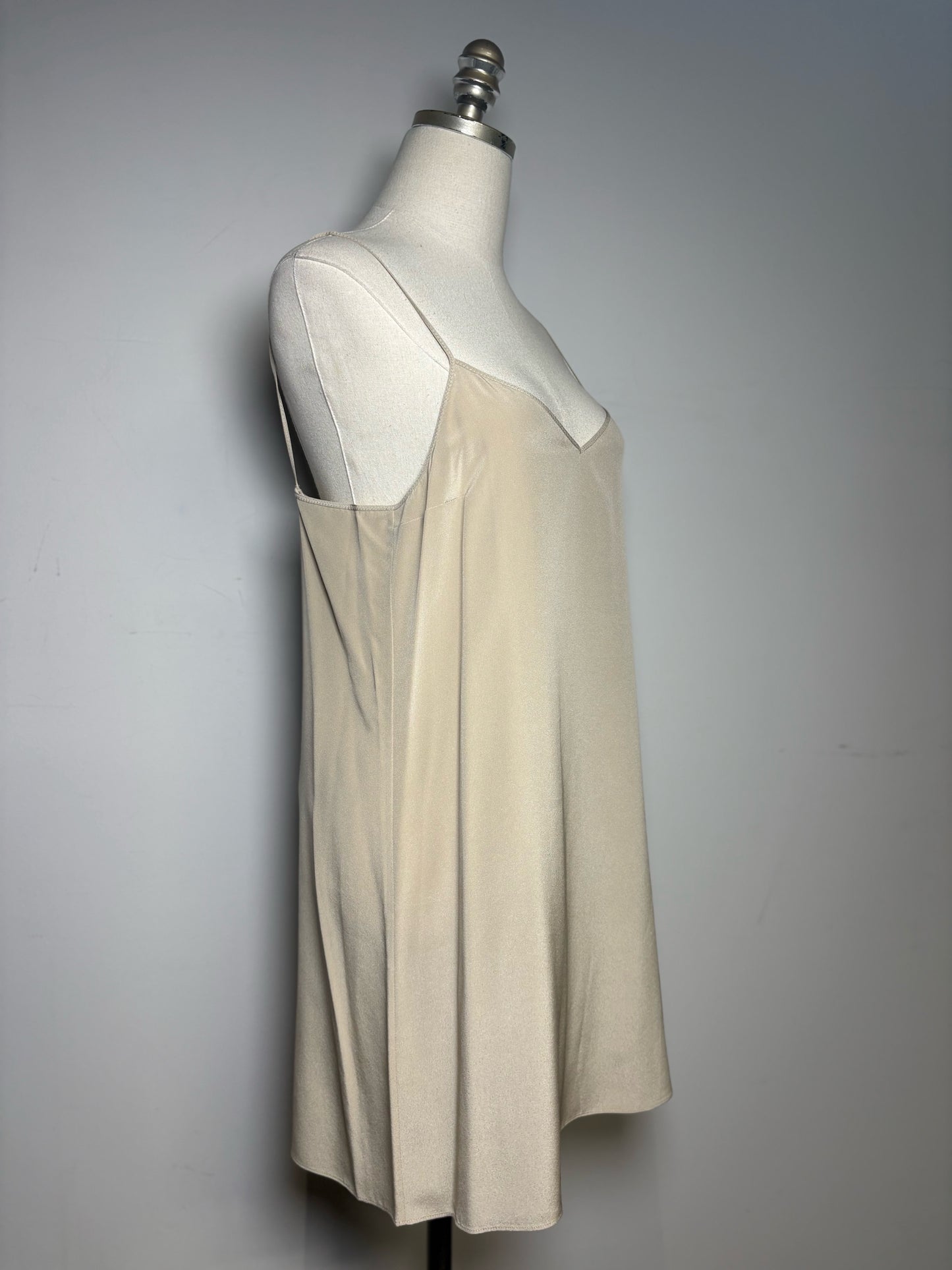 Women Size 36 (2) Joseph Taupe Solid Women's Pure Silk Pre-owned Dress