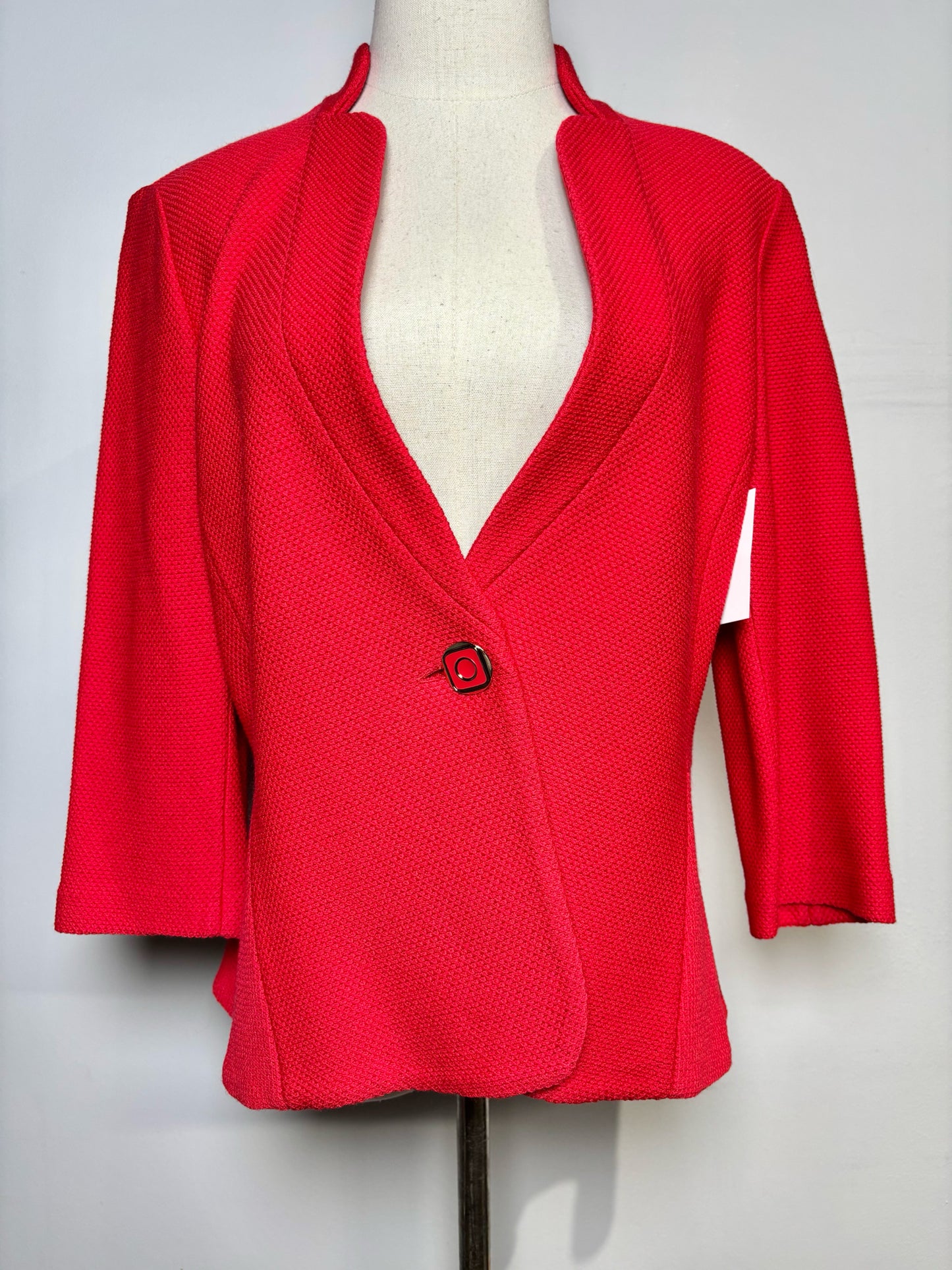 Women Size 8 St. John Red Solid Blazer