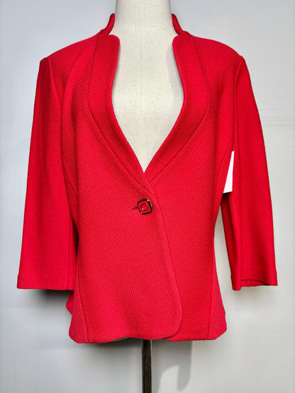 Women Size 8 St. John Red Solid Blazer