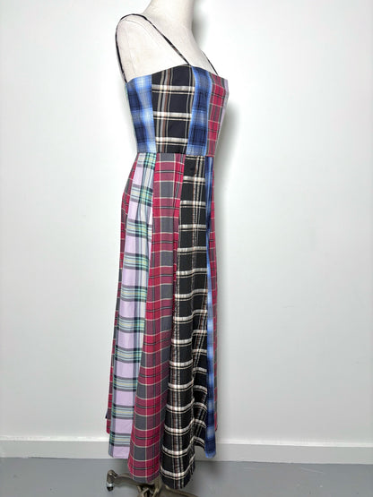 Women Size 4 Autumn Adeigbo Red, blue, pink, black, brown Plaid Cotton Dress