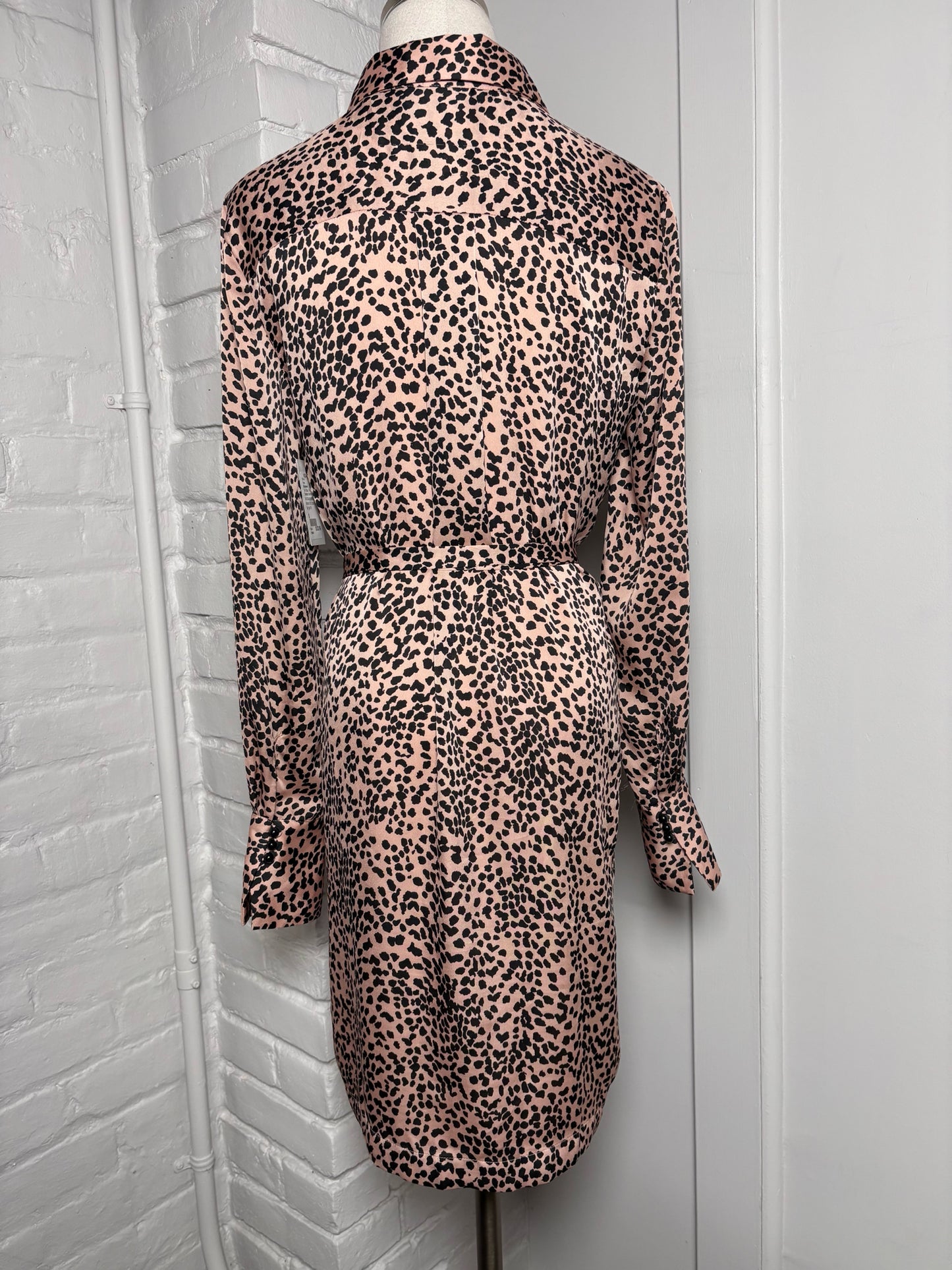 Women Size S Equipment Tan, Black Print Dress