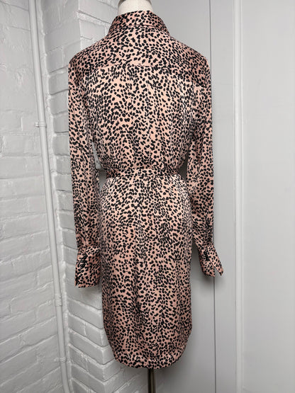 Women Size S Equipment Tan, Black Print Dress