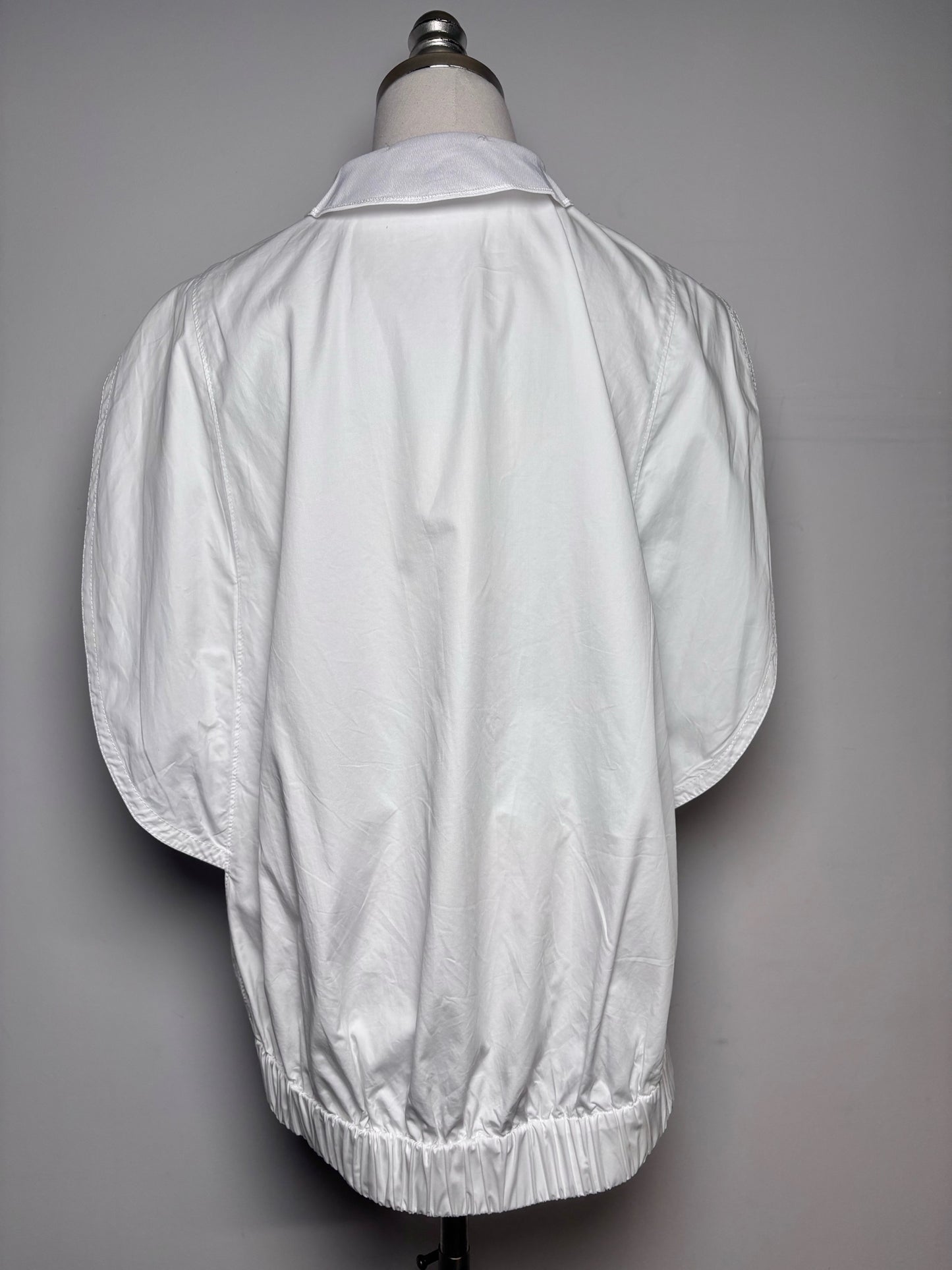 Women Size 8 Tib Origamii White Solid 100% Cotton Pre-owned Top