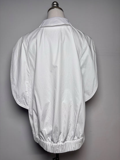 Women Size 8 Tib Origamii White Solid 100% Cotton Pre-owned Top