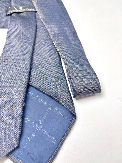Ermenegildo Zegna Charcoal Silk Print Men's Tie