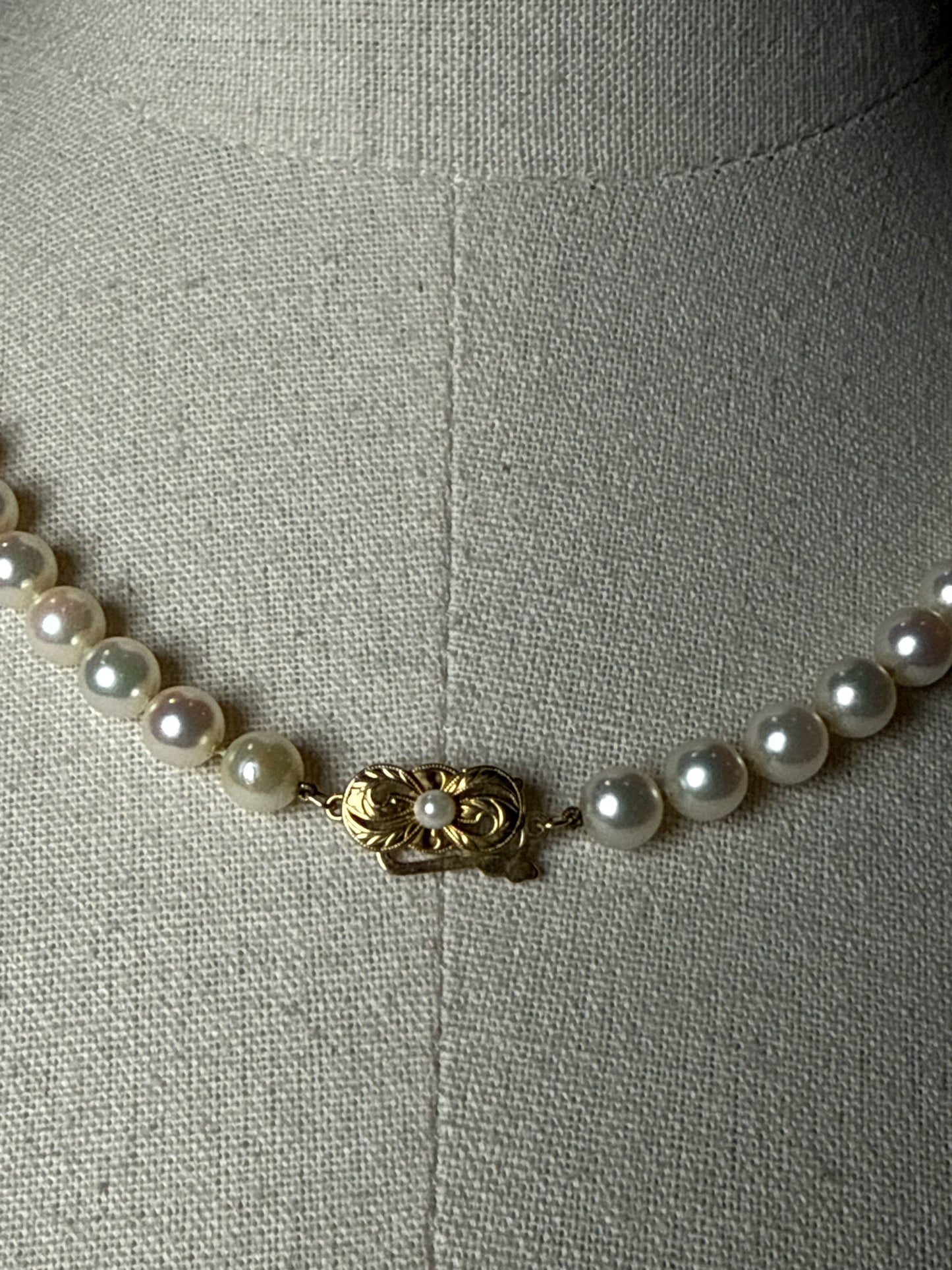 Mikimoto 7.5 - 7.75 mm Akoya Pearl 20" Necklace, 18k Gold Clasp