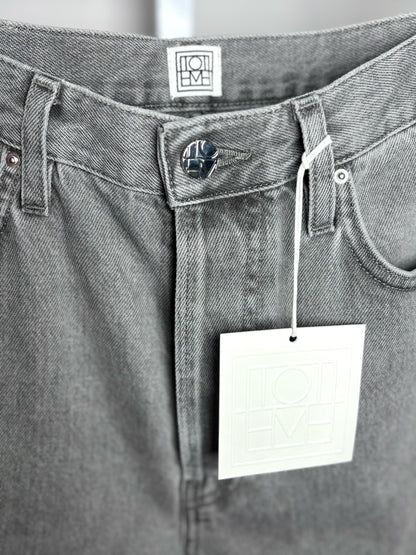 Women Size 27 (4) Toteme Gray Solid Denim NWT Classic Cut Jeans
