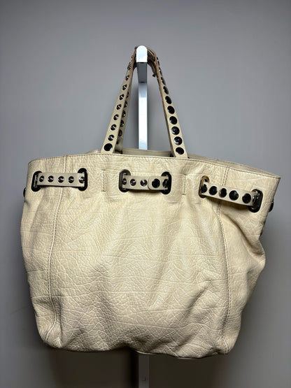 Dolce & Gabbana Rebecca Bag Studded Leather Pre-owned Cream Large Bag