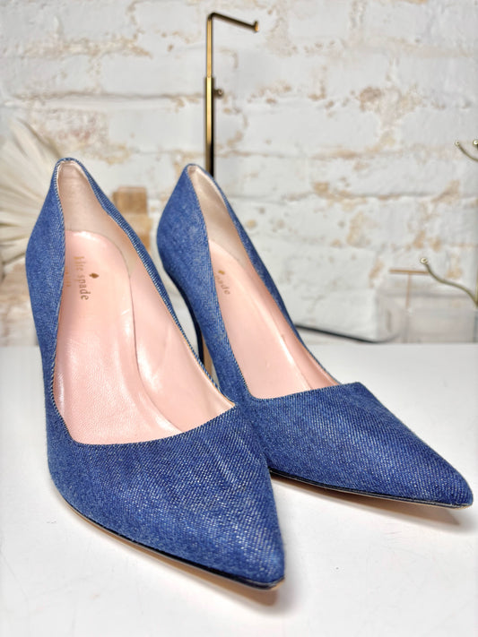 W Shoe Size 9 Kate Spade New York Blue Denim Heels