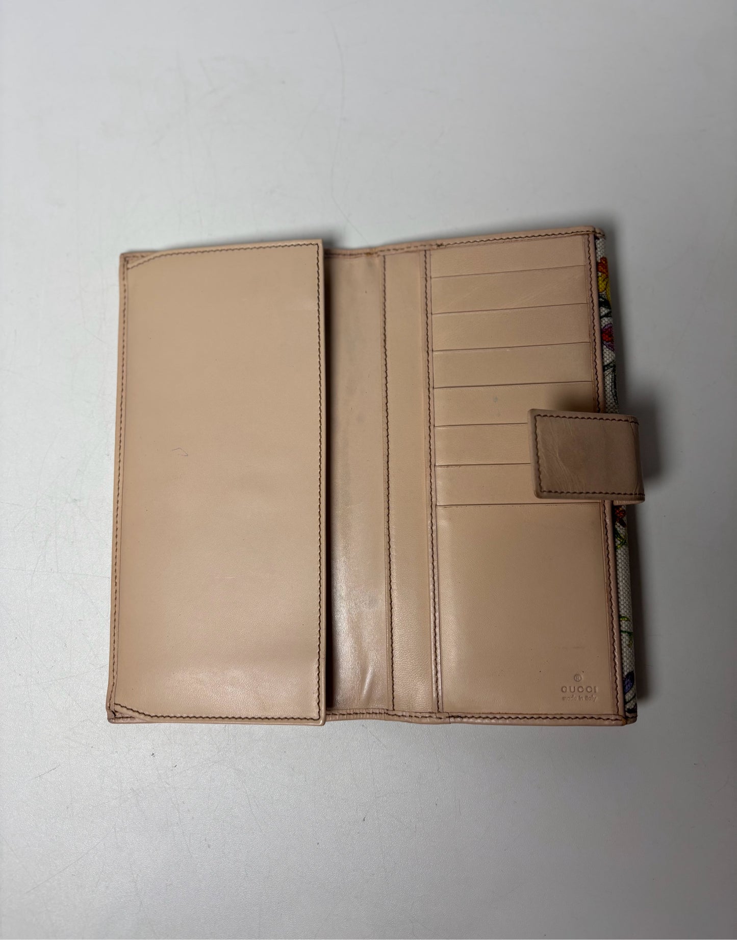 Canvas & Leather Gucci Leather, Canvas Multi-Color Continental Wallet