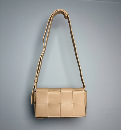 Bottega Veneta Mini Intrecciato Cassette Leather Pre-owned Almond Pre-owned