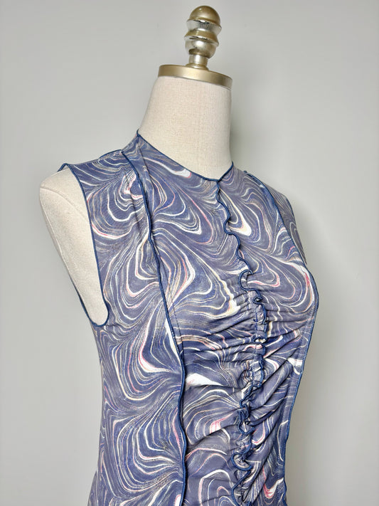 Women Size S SEA New York Blue Marble Nylon, Spandex NWT Dress