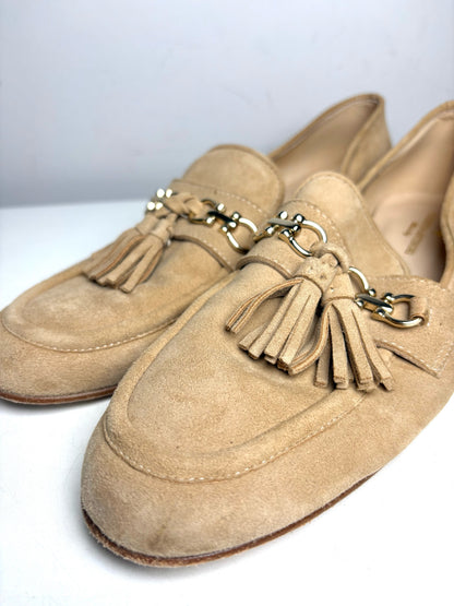W Shoe Size 39.5 Clorinda Antinor The Filippai Beige Suede Pre-owned Sandals
