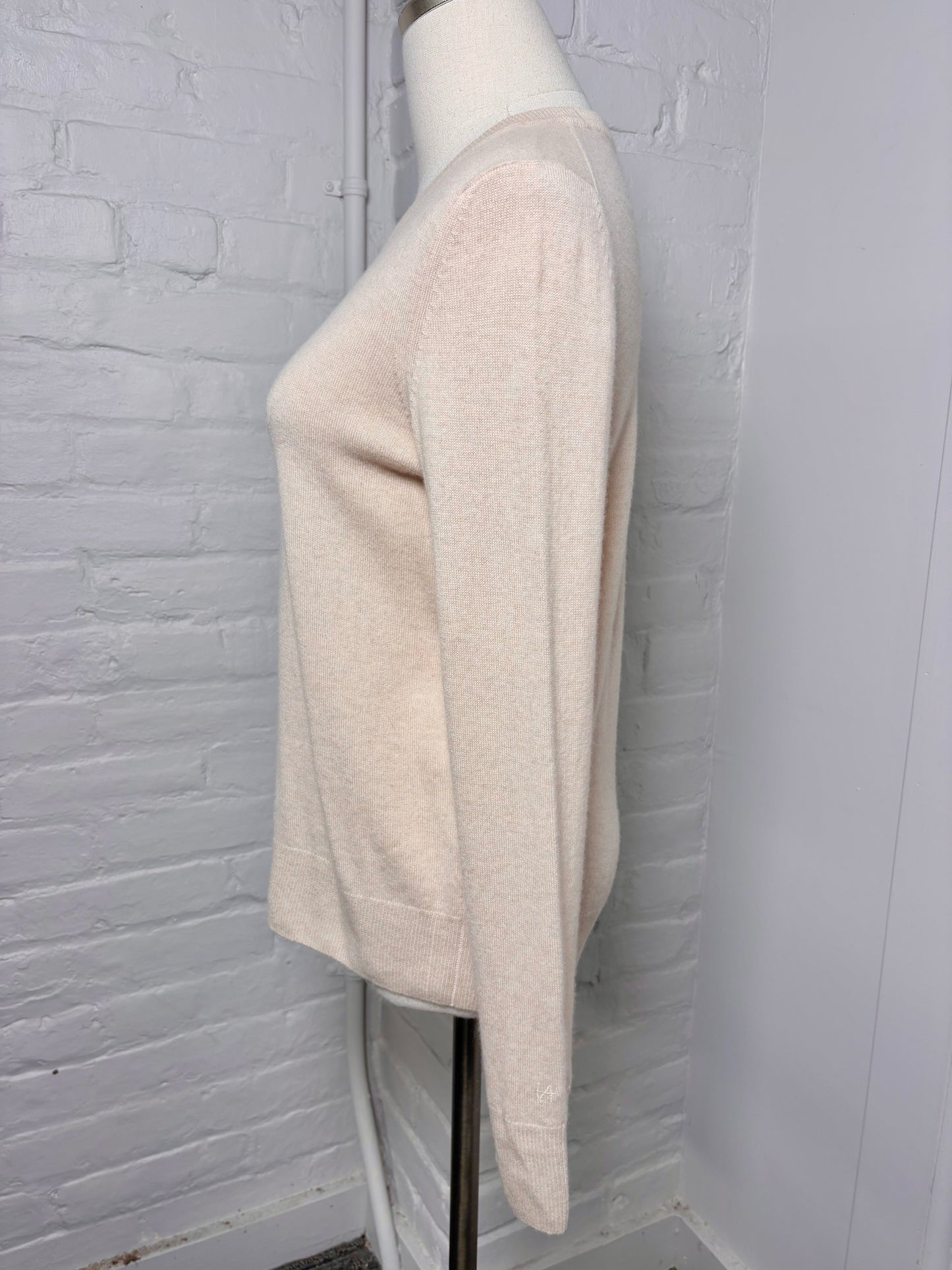Women Size S Naadam Cream Solid Cashmere Sweater