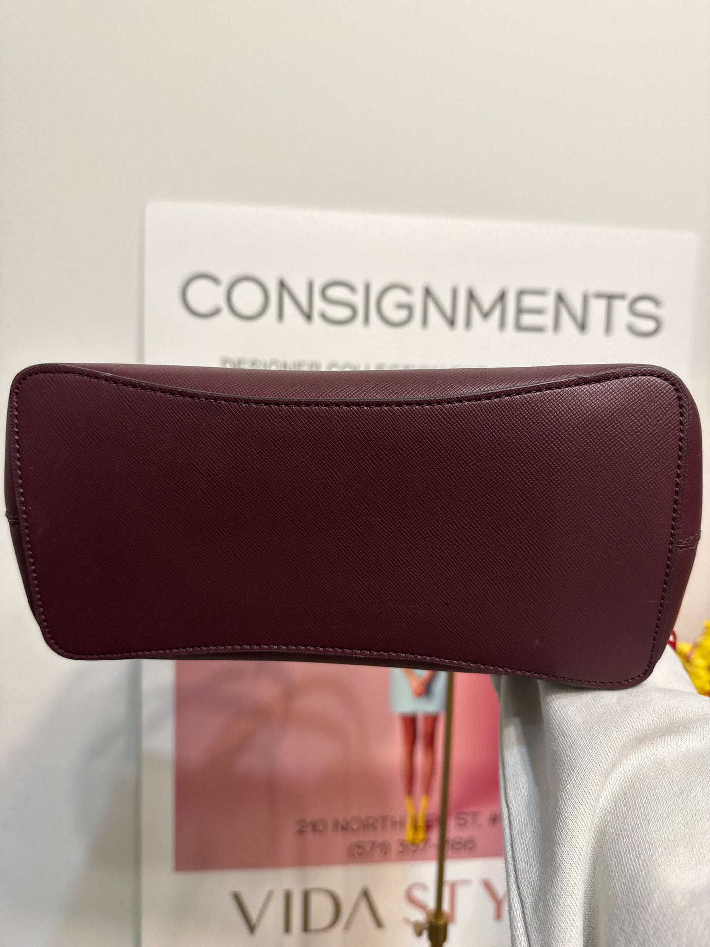 Kate Spade New York Solid w/Glitter Saffiano Leather Satchel Bag