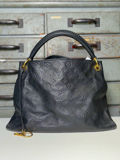Louis Vuitton"Artsy Empreinte MM" Monogram Leather Black Cowhide Large Purse