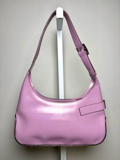 Women's Salvatore Ferragamo Gancini Lilac Leather Authentic Pre-Owned Hobo Shoulder Bag