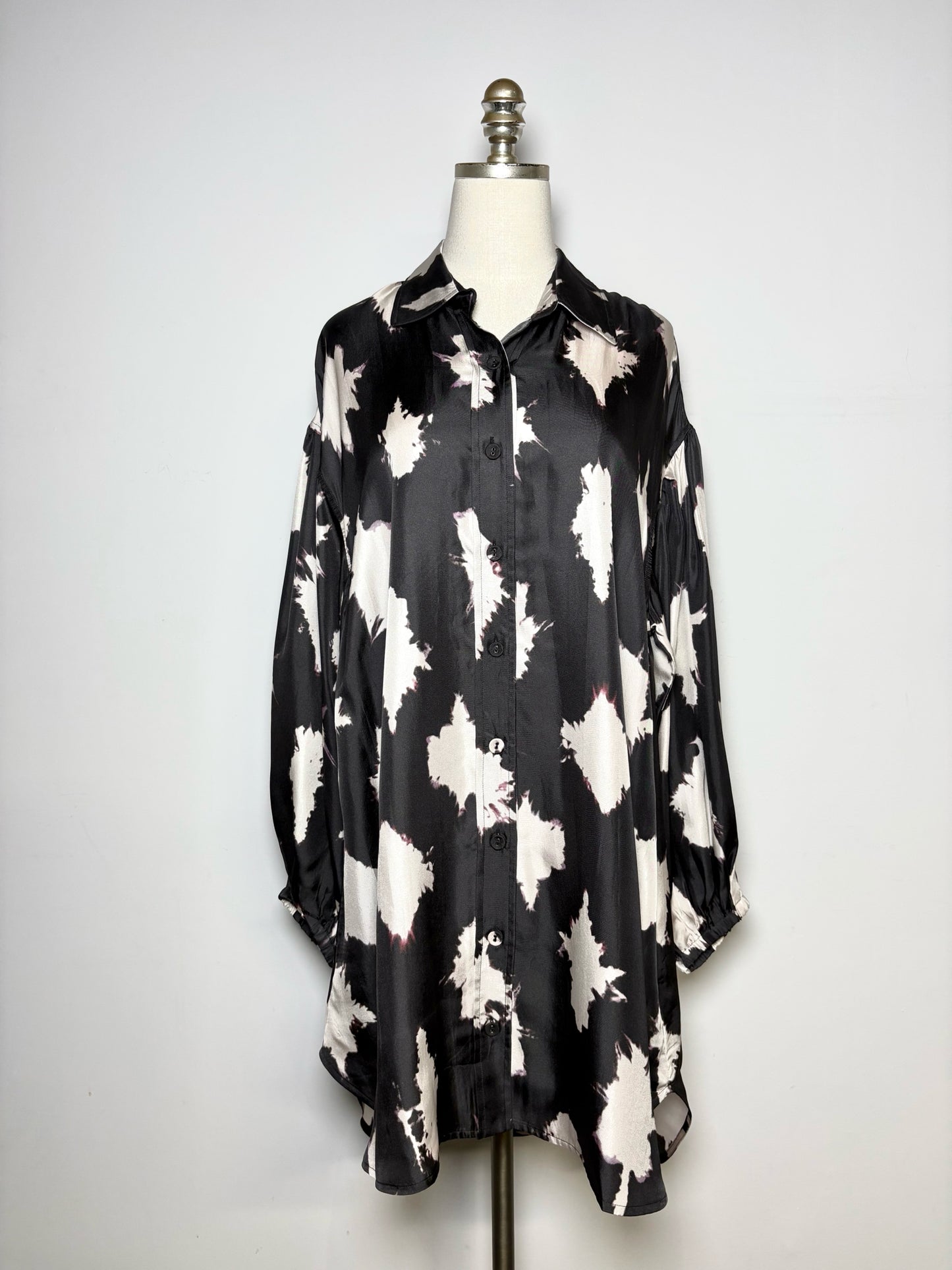 Women Size 8 Ulla Johnson Alejandra Black Print Pure Silk Pre-owned, NWT Dress