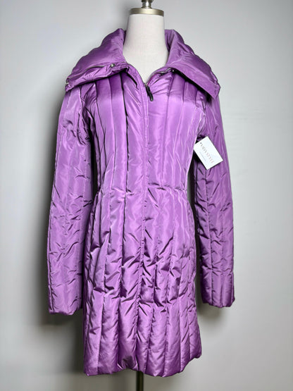 Women Size 6 Post Card Purple Puffer Down-Filled Coat