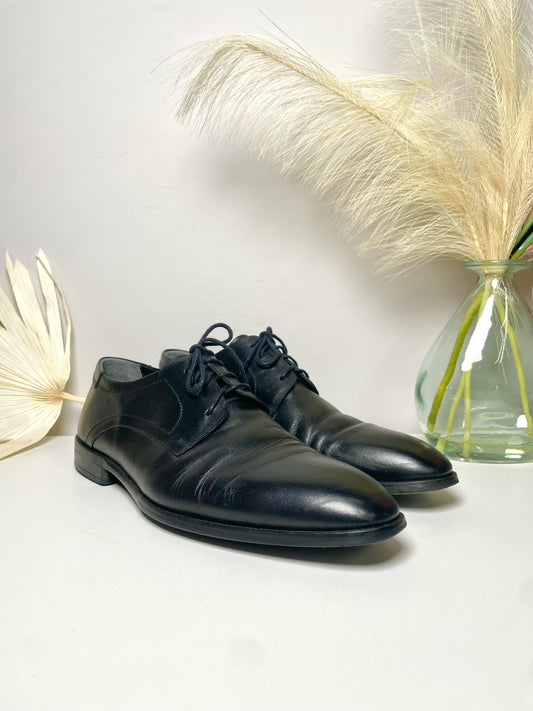 Vella Pais Black Leather Solid Size 13 Cowhide Men's Shoes